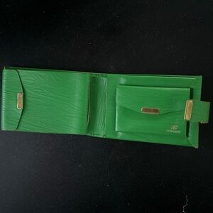 Vintage Enger Kress Leather Extra-Pass Billfold Wallet Coin Purse Green